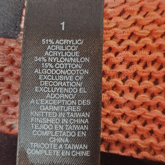 Crazy Horse Women Pastel Peach‎ Orange Sweater 1 (1X) Short Sleeve Knit Easter - Picture 9 of 10